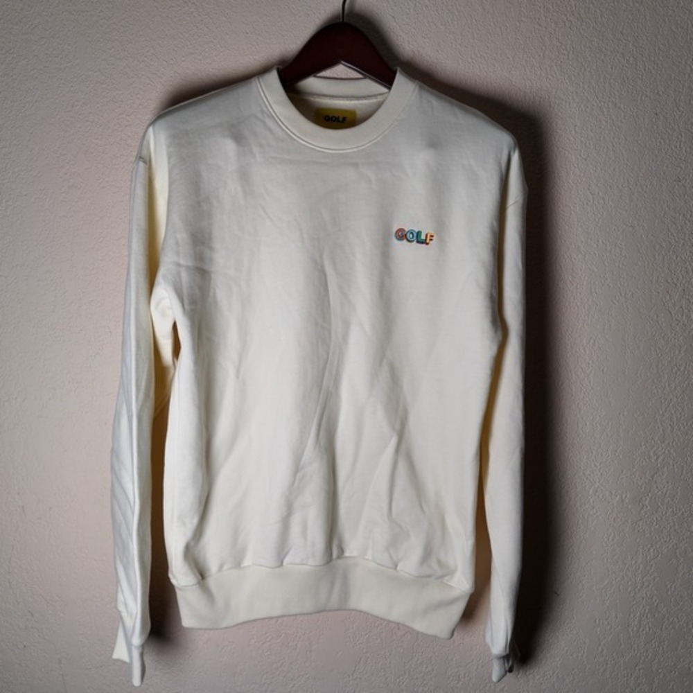 Golf Wang Men's S Crewneck Tyler The Creator Streetwear Embroidered‎ Cream